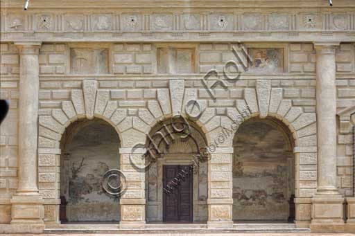 Loggia of the Muses in the Courtyard of Honour at Palazzo Te in Mantua, architecture by Giulio Romano