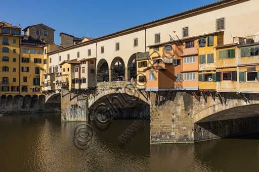 Ponte Vecchio bridge over the Arno River in Florence, Italy