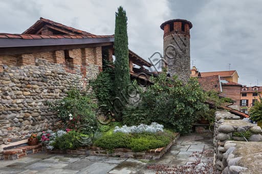 Medieval roof garden inside the walls of the Ricetto of Candelo, Piedmont, Italy