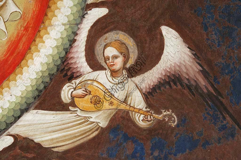 Assumption of the Virgin: fresco and musical angel in Vignola
