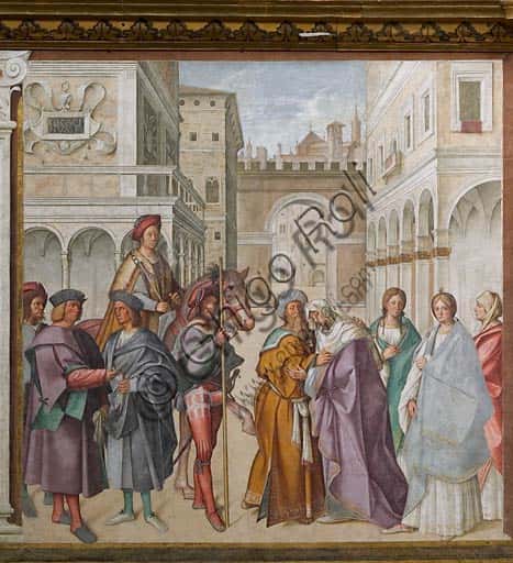 Fresco The Meeting of St Joachim and St Anne by Boccaccio Boccaccino in Cremona Cathedral