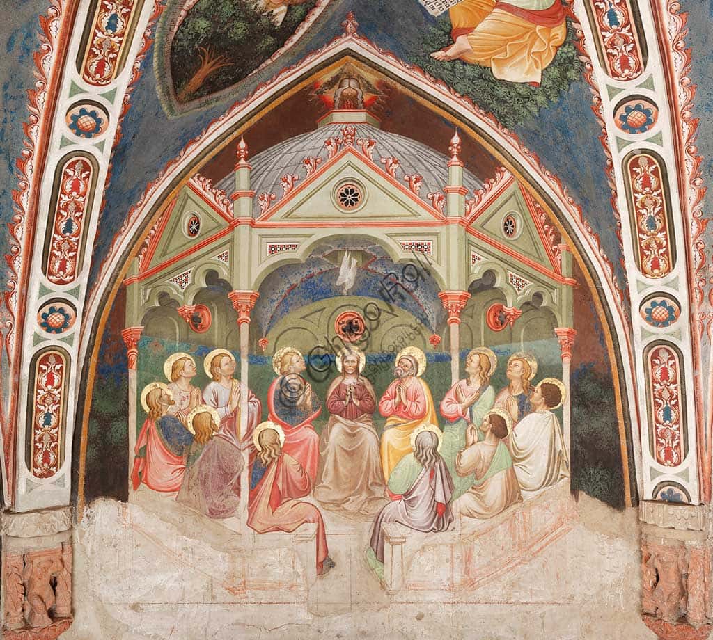 The Pentecost and the three-faced Trinity with Tree of Life, Contrari Chapel