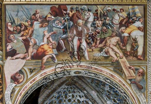 Fresco of Jesus Nailed to the Cross by Pordenone in Cremona Cathedral