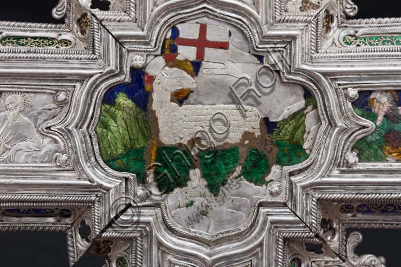The Cross of the Treasure of St. John: Agnus Dei Detail at Opera del Duomo Museum