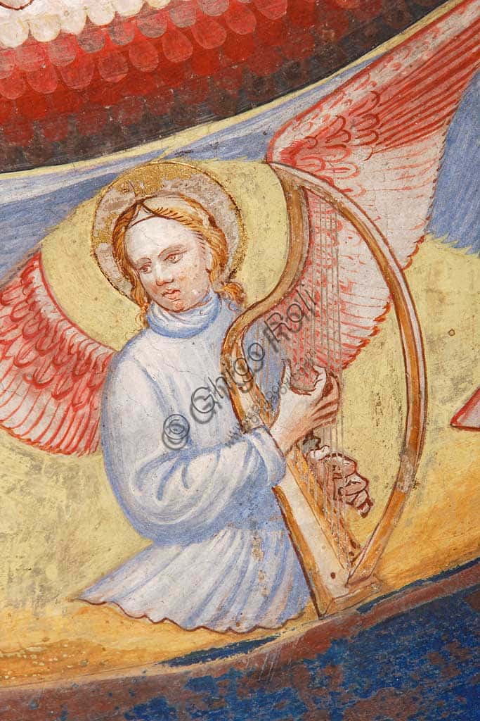 The Ascension of Christ: Detail of Angel Playing Harp by the Master of Vignola