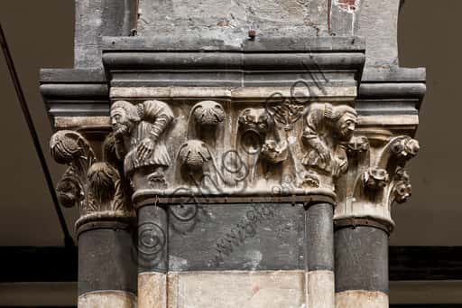Capital with Telamons (1307) - Gothic Sculpture in Genoa Cathedral