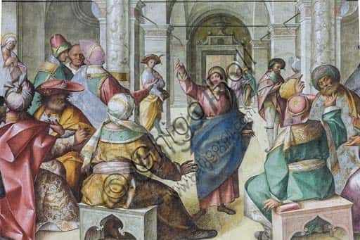 Jesus among the Scribes: Fresco by Boccaccio Boccaccino in Cremona Cathedral