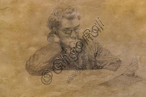 Portrait Drawing "Telemaco Signorini" by Marcellin Desboutin, 1864