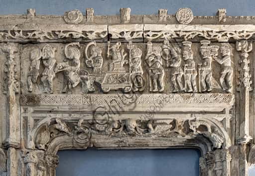 Late Gothic Aragonese Carved Window from Marongiu Palace in Sassari