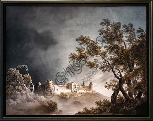 Landscape in the Storm and Castle: Pencil and Watercolor Drawing Analysis