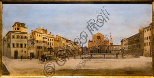Giovanni Signorini: St. Croce Square in Florence - 1846 Oil Painting Analysis