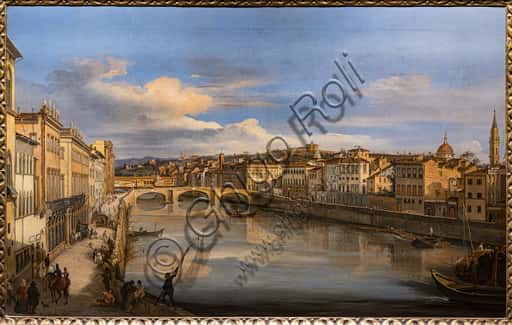 "View of the Arno from the Alla Carraia Bridge" by Giovanni Signorini, 1846