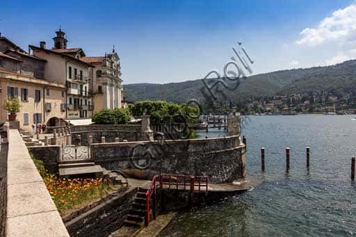 Isola Bella Italy: View of the Village, Church, and Harbour