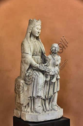 Madonna with Infant Jesus Statue: Antelami's School in Farnese Palace