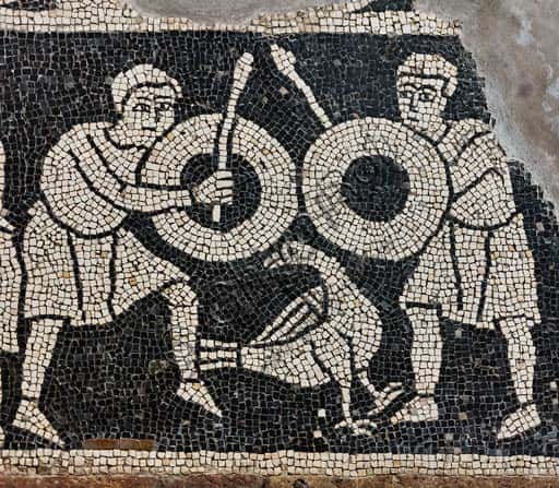12th Century Zodiac Mosaic in the Crypt of S. Savino Basilica, Piacenza
