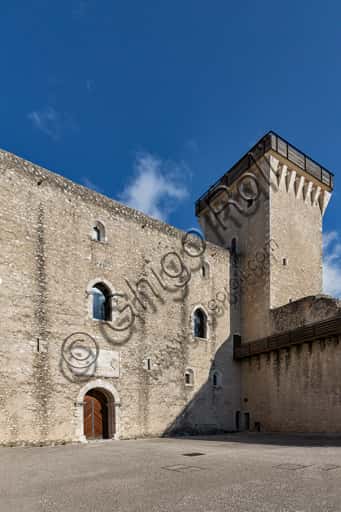 South Courtyard of Honour and Tower of Rocca Albornoz in Spoleto