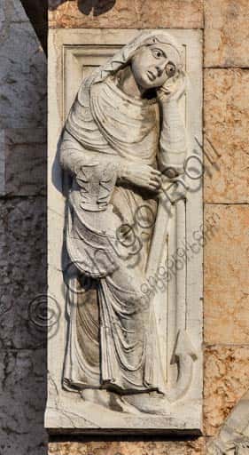 Sculpture of the Main Portal Prothyrum at Piacenza Cathedral