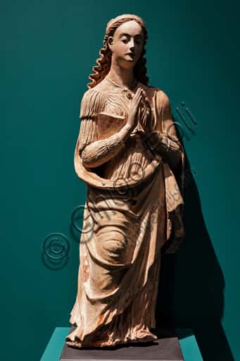 Saint Catherine of Alexandria: Renaissance Polychrome Terracotta Sculpture