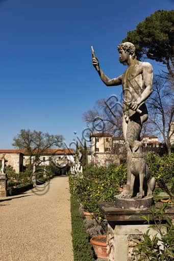 Male Statue with Dog at Palazzo Corsini al Prato, Florence