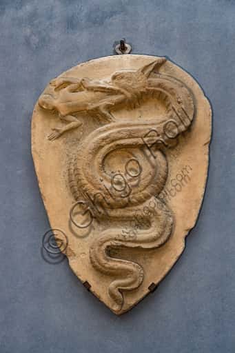 Visconti Family Coat of Arms: 15th Century Marble Heraldic Sculpture