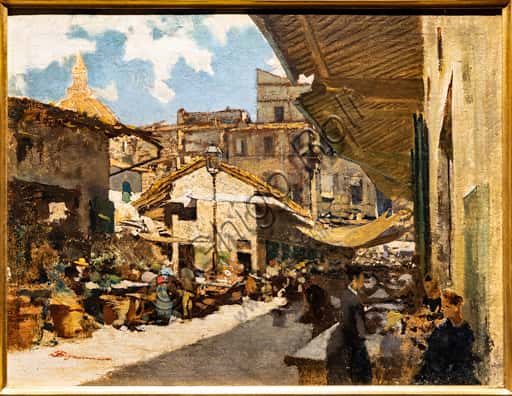 Telemaco Signorini: The Old Market in Florence Painting Analysis