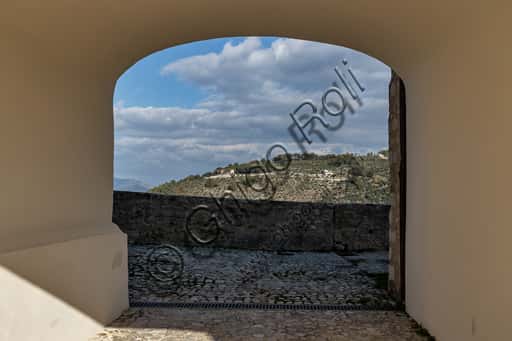 Panoramic view northwards from Rocca Albornoz stronghold in Spoleto