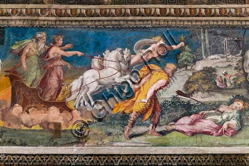 Frescoes in Villa Farnesina: The Death of Procris in the Hall of Perspectives