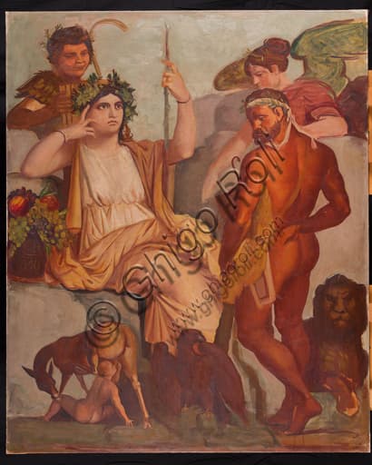 Dipinto Omaggio alla scuola pompeiana di Achille Funi, olio su tela, Collezione Assicoop-Unipol