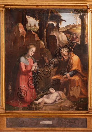 Adoration of the Infant Jesus, painting by Domenico Beccafumi in Spoleto Diocesan Museum