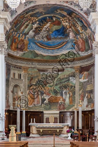 View of the apse vault with Filippo Lippi's frescoes of the Stories of the Virgin in Spoleto Cathedral
