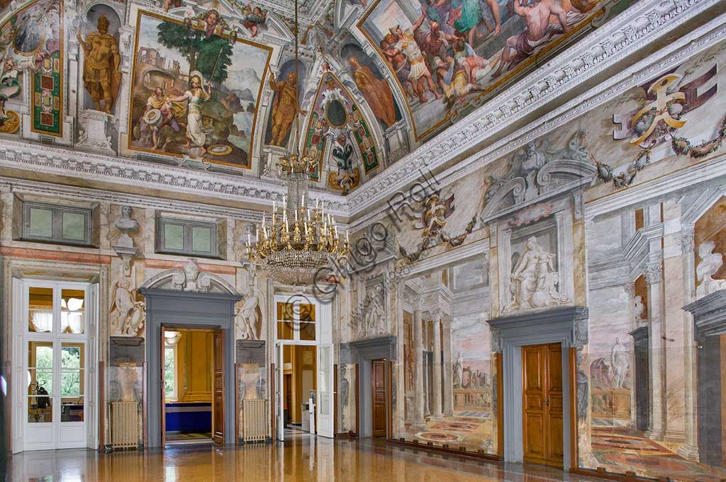 Frescoes by Giovanni Battista Castello in the hall of Villa Pallavicino delle Peschiere in Genoa