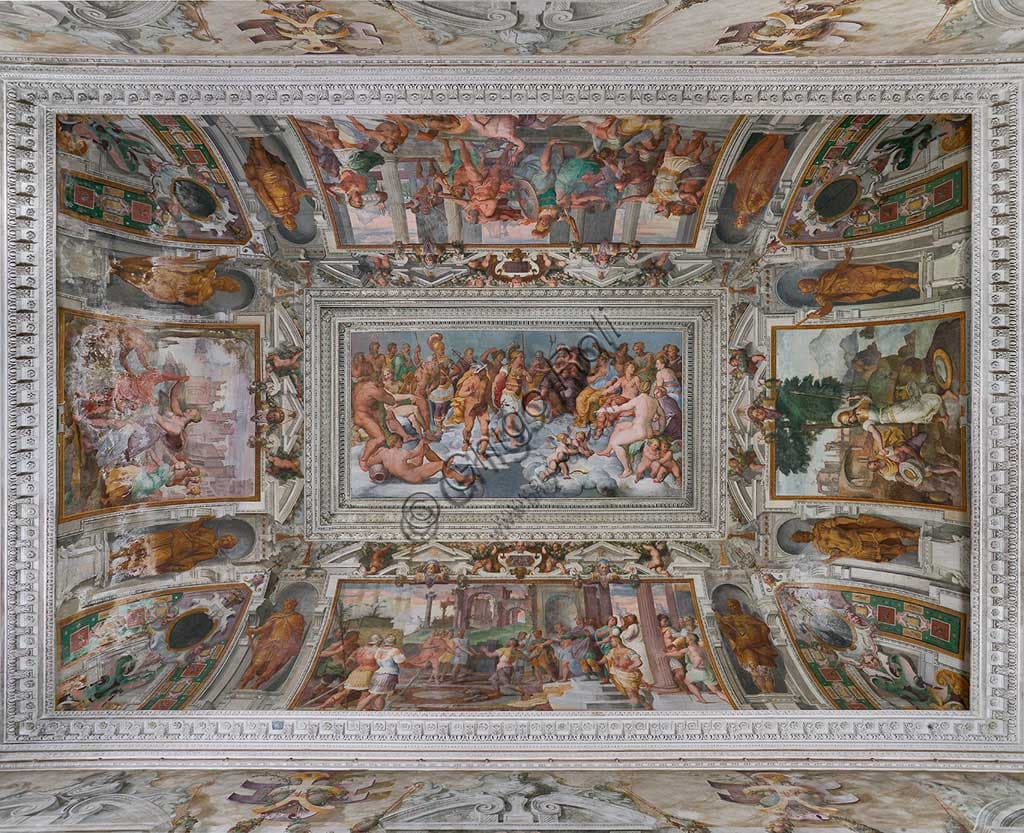 Frescoes by G.B. Castello, vault with Assembly of Gods and Ulysses' Stories at Villa Pallavicino delle Peschiere, Genoa
