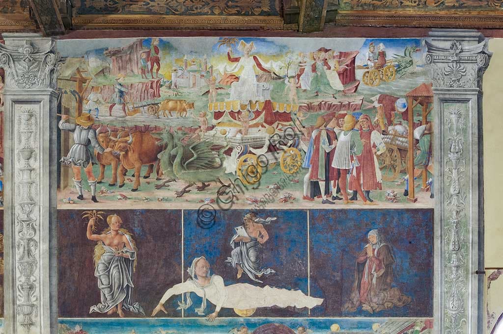 August fresco, Triumph of Ceres and Virgo, Hall of the Months, Schifanoia Palace Ferrara
