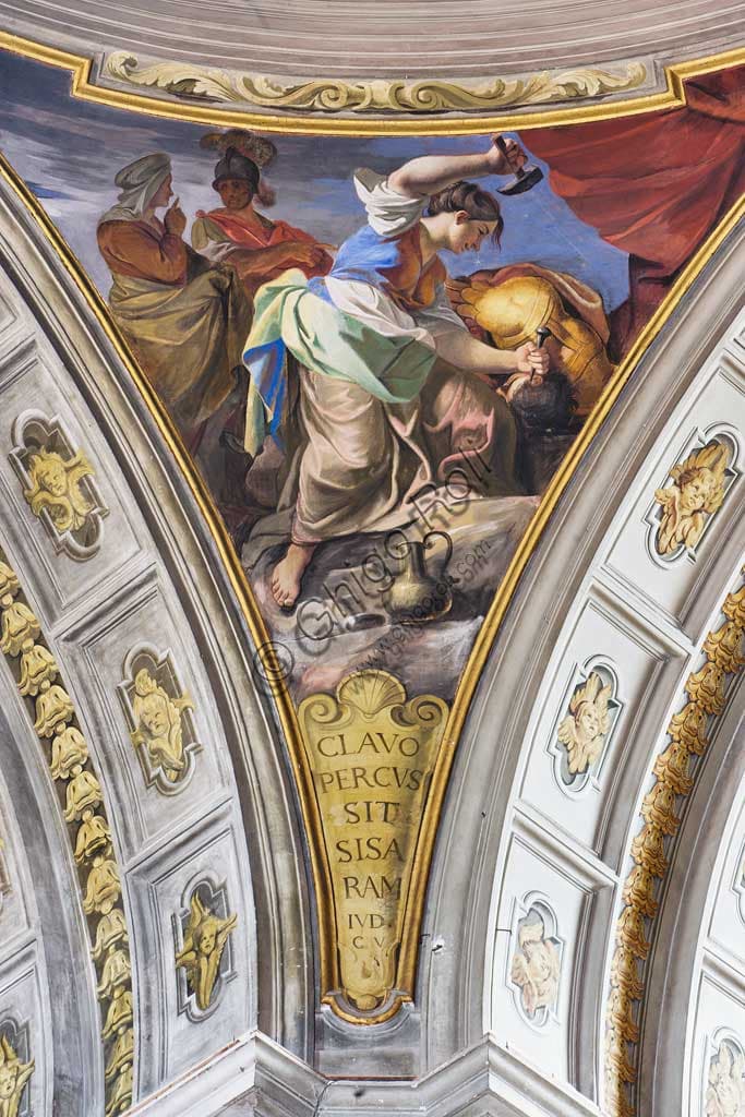 Detail fresco Jael killing Sisera by Andrea Pozzo, 1685, Sant'Ignazio Church Rome