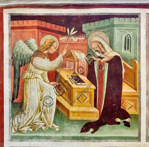 The Annunciation Fresco, Giacomo Borlone De Buschis, Oratory of Disciplini, Clusone (1471)