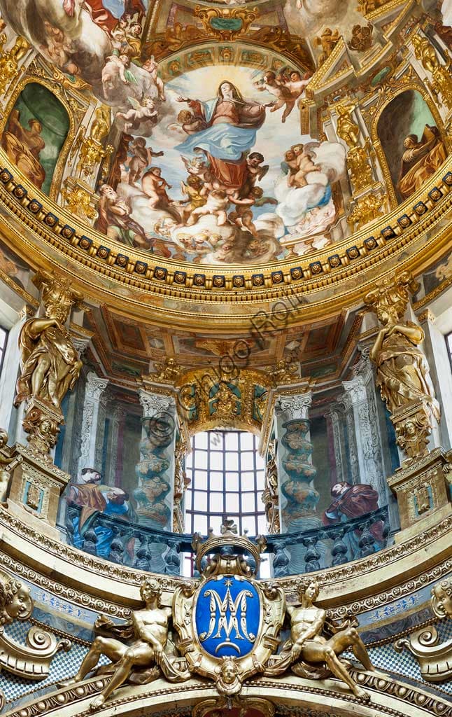 Fresco of the Assumption of Mary in the dome of the Basilica of the Santissima Annunziata del Vastato in Genoa, by Giovanni Andrea Ansaldo