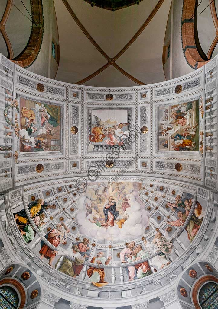 Fresco Assumption of Mary in Verona Cathedral, Giulio Romano and Francesco Torbido 1534