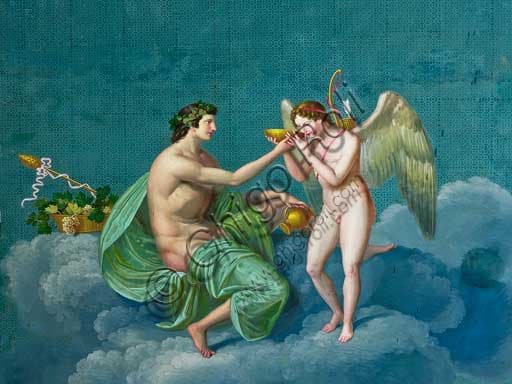Bacchus and Cupid mural by Giuseppe Patania in the Pompeiana Room, Palace of the Normans, Palermo
