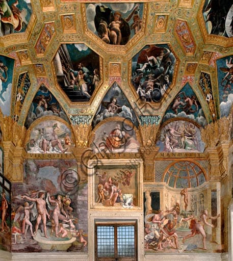 Bacchus and Ariadne fresco by Giulio Romano, Chamber of Cupid and Psyche, Palazzo Te Mantua