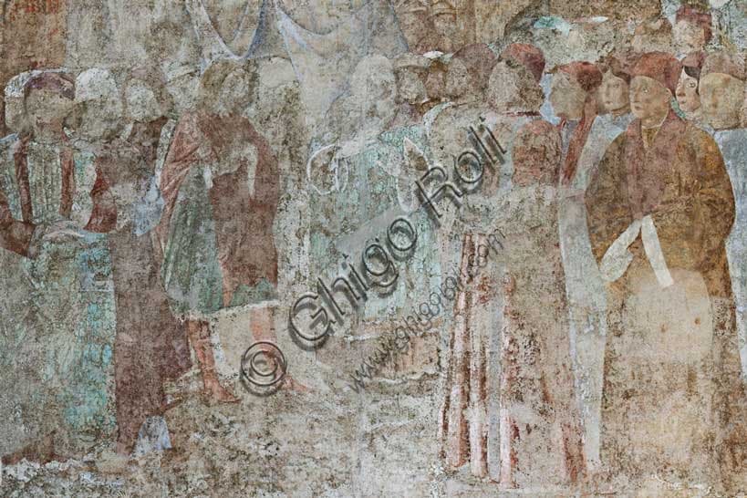 Particolare dell'affresco di Benozzo Gozzoli raffigurante l'Incontro di Esaù e Giacobbe e il Ratto di Dina al Camposanto di Pisa