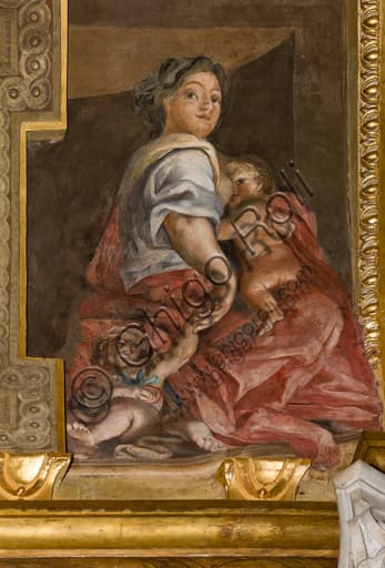 Affresco della Carità di Giovanni Andrea Carlone, volta della Cappella Senarega nel Duomo di Genova
