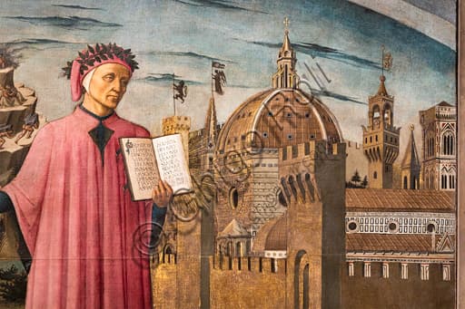 Affresco della Divina Commedia nella Cattedrale di Firenze di Domenico di Michelino (1465)