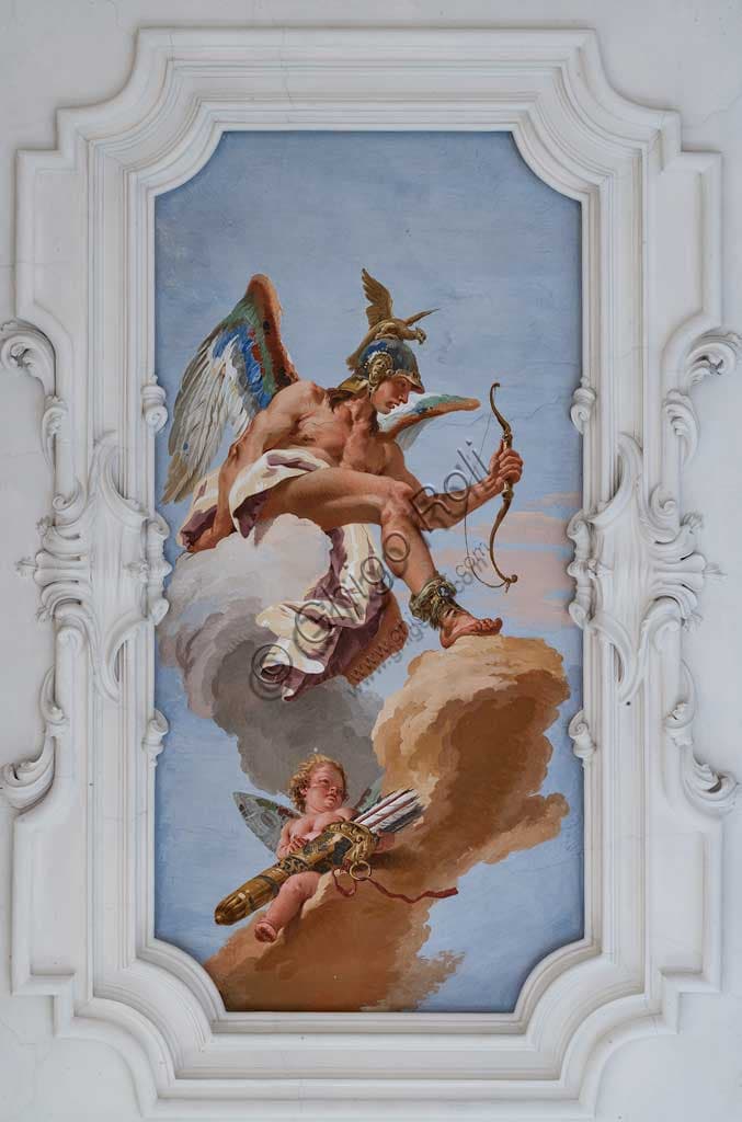 Fresco Allegory of Talent by Giambattista Tiepolo on the ceiling of the hall of honour, Villa Loschi Motterle