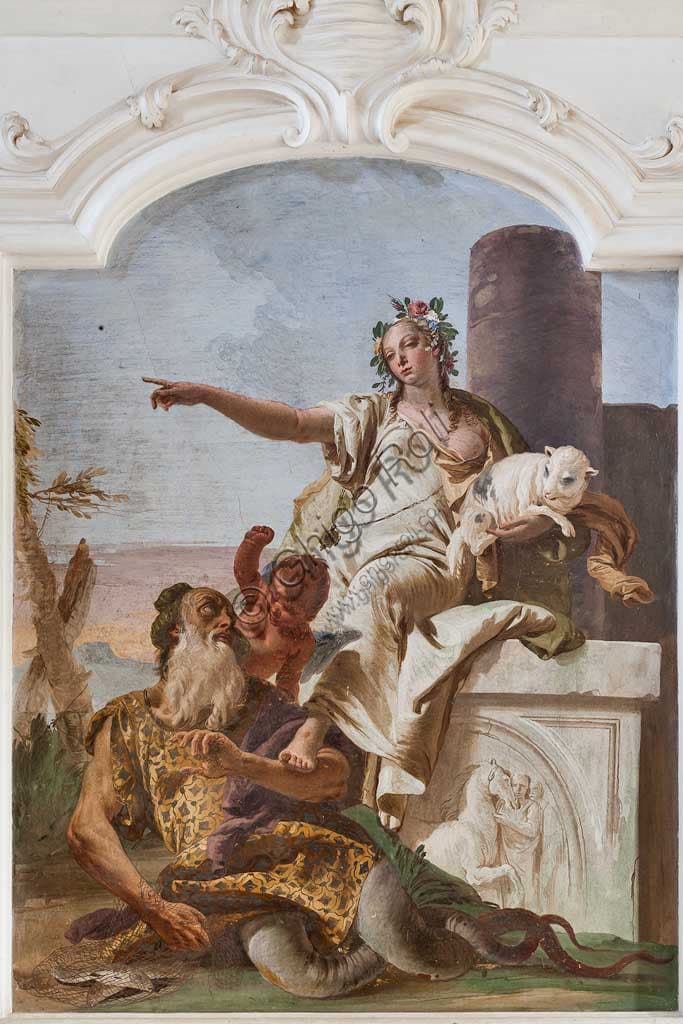 Fresco Innocence sending away Deceit by Giambattista Tiepolo, Villa Loschi Motterle, 1734