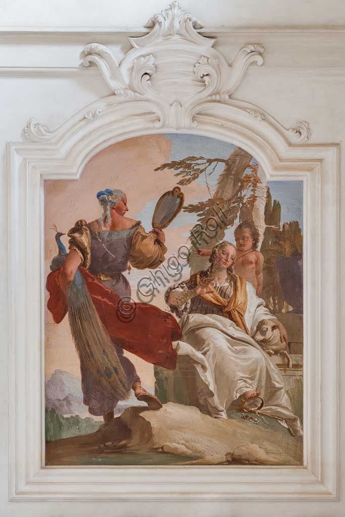 'Humility sending away Pride' fresco by Giambattista Tiepolo at Villa Loschi Motterle