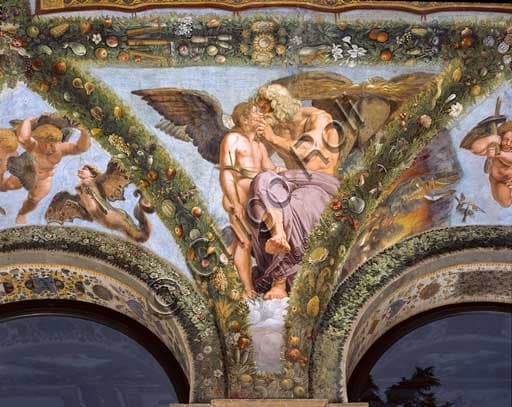 Fresco of Jupiter consoling Cupid, Loggia of Cupid and Psyche, Villa Farnesina Rome