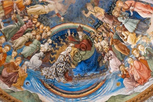 Fresco of the Coronation of the Virgin by Filippo Lippi in Spoleto Cathedral, detail of the apse vault