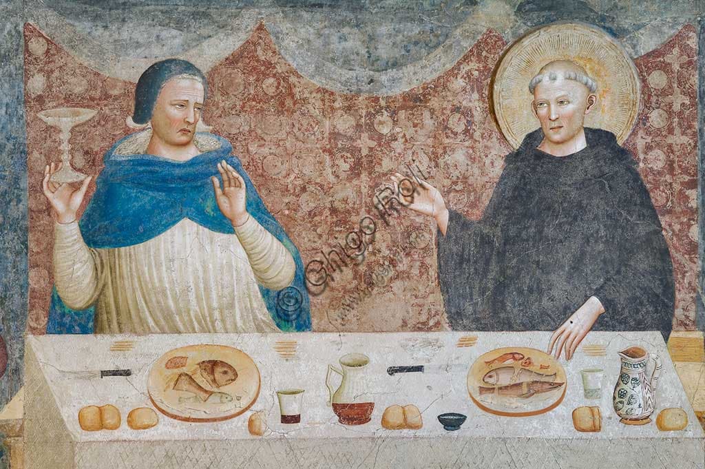 Fresco The Miracle of St Guido, Pomposa Abbey Codigoro, Maestro di Tolentino 14th century