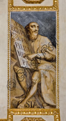 Affresco raffigurante il profeta Osea, volta della Cappella Lercari, Duomo di Genova, opera di Giovanni Battista Castello detto il Bergamasco