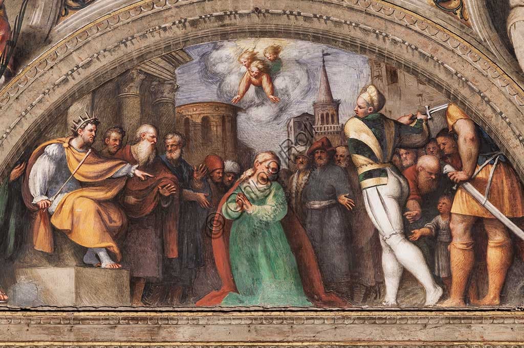 Fresco Beheading of Saint Catherine by Giovanni Antonio de Sacchis, il Pordenone, in St Catherine's Chapel Piacenza